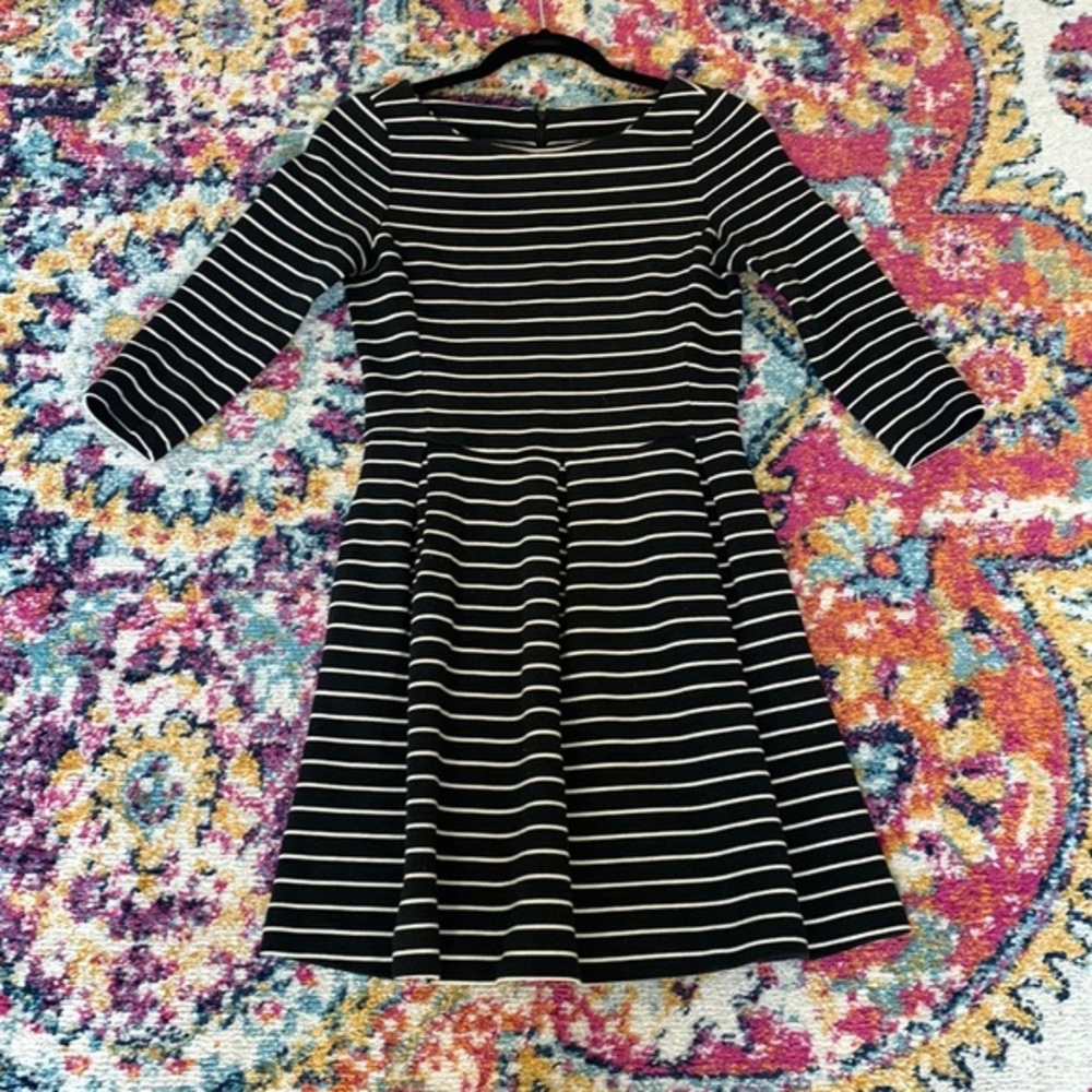 Banana Republic classic fit and flare striped dress